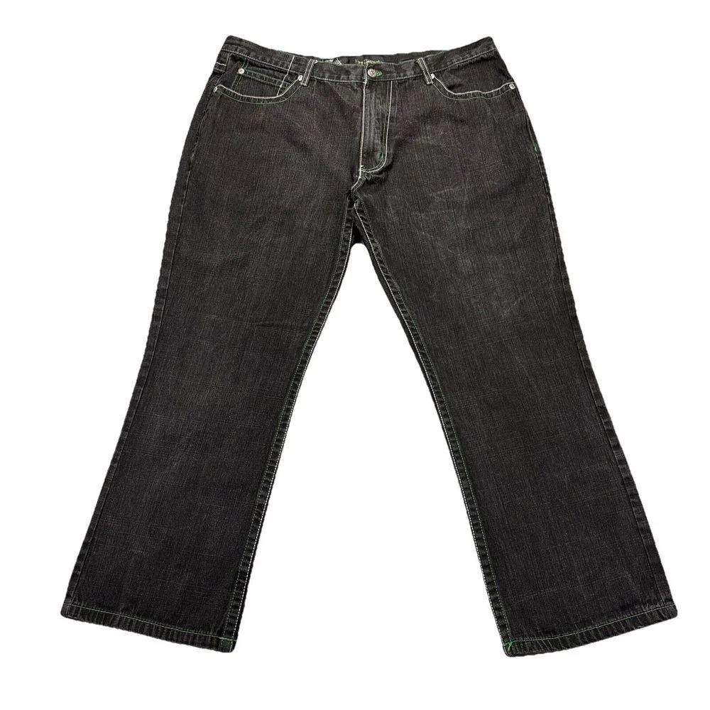 Five Elementz Jeans Mens 42x31 Y2K Black Baggy Embroidered  Streetwear Skater‎